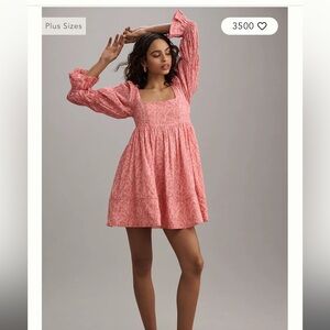 Anthropologie Coral Mini Dress